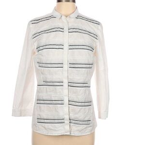 Lafayette 148 New York Women's Size 4 3/4 Sleeve Button-Down Shirt T56